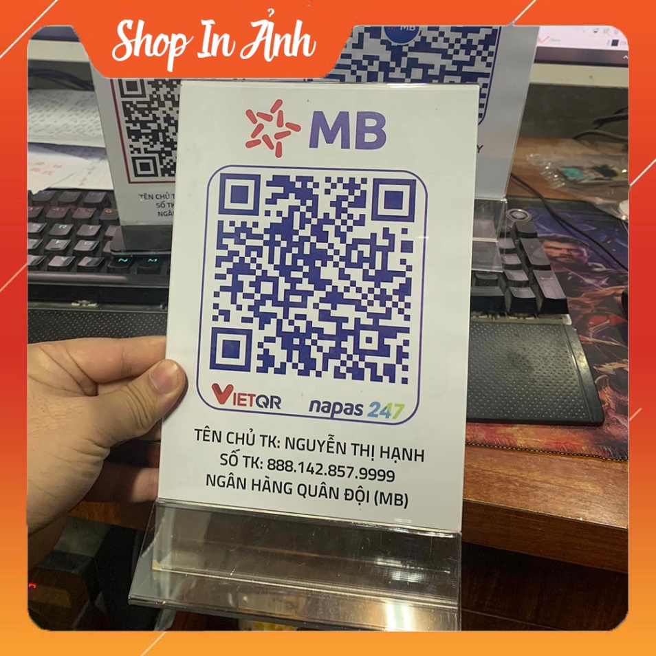 Mã QR code chất liệu Mica để bàn, in theo yêu cầu