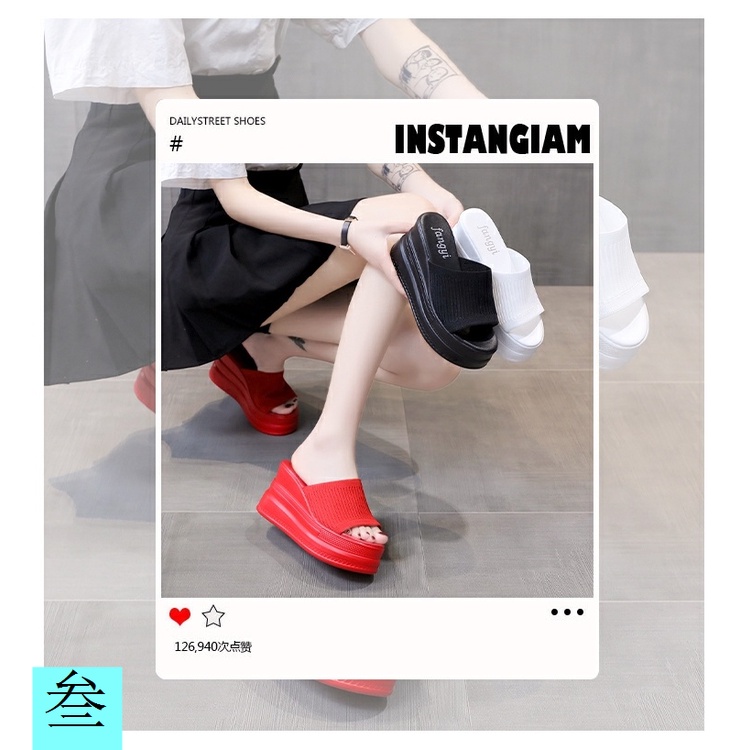 Sandal Cao Gót 9CM Đế Xuồng Dày Dặn Phong Cách Thời Trang Mùa Hè 2023 Mới Dành Cho Nữ