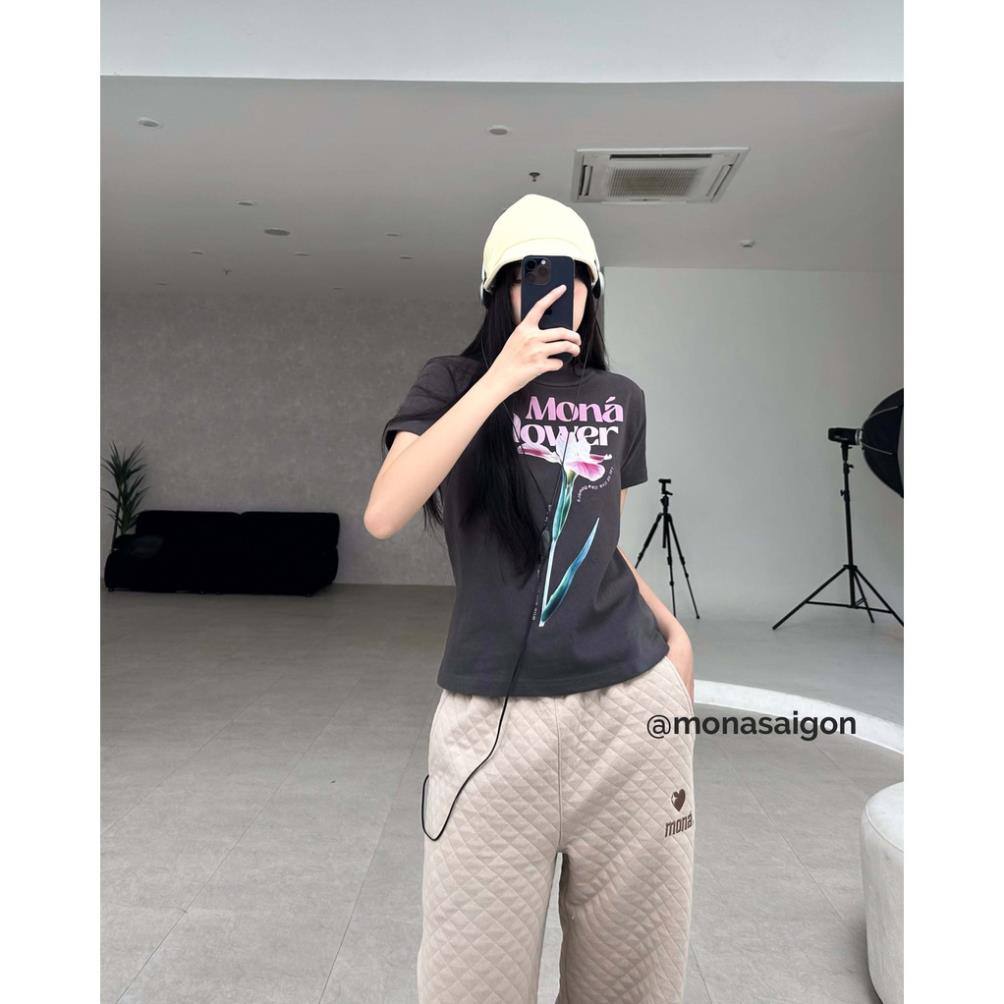 Áo thun baby tee in hoa MONÁ - FLEUR TRẮNG, Áo phông form baby tee Seller.localbrand