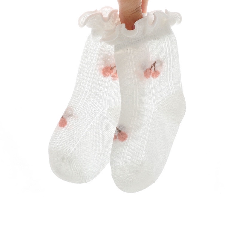 Tất lưới mùa hè, tất NEMO BABY hoạ tiết hoa quat dễ thương cho bé gái