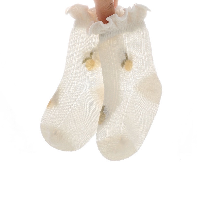 Tất lưới mùa hè, tất NEMO BABY hoạ tiết hoa quat dễ thương cho bé gái
