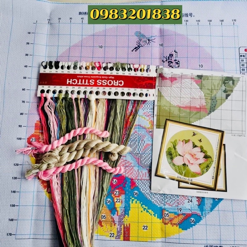 Tranh thêu kín chữ thập Hoa Sen DX1202