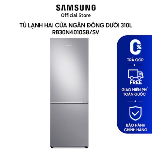 [Giao hàng miễn phí HCM] Tủ lạnh Samsung hai cửa Ngăn Đông Dưới 310L RB30N4010S8/SV