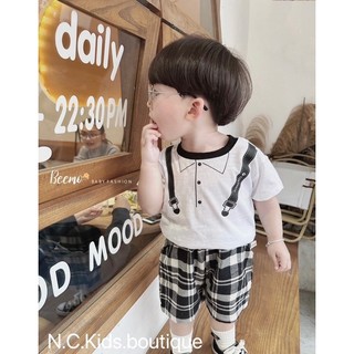 Set áo cotton kèm quần đũi mềm mát cho bé