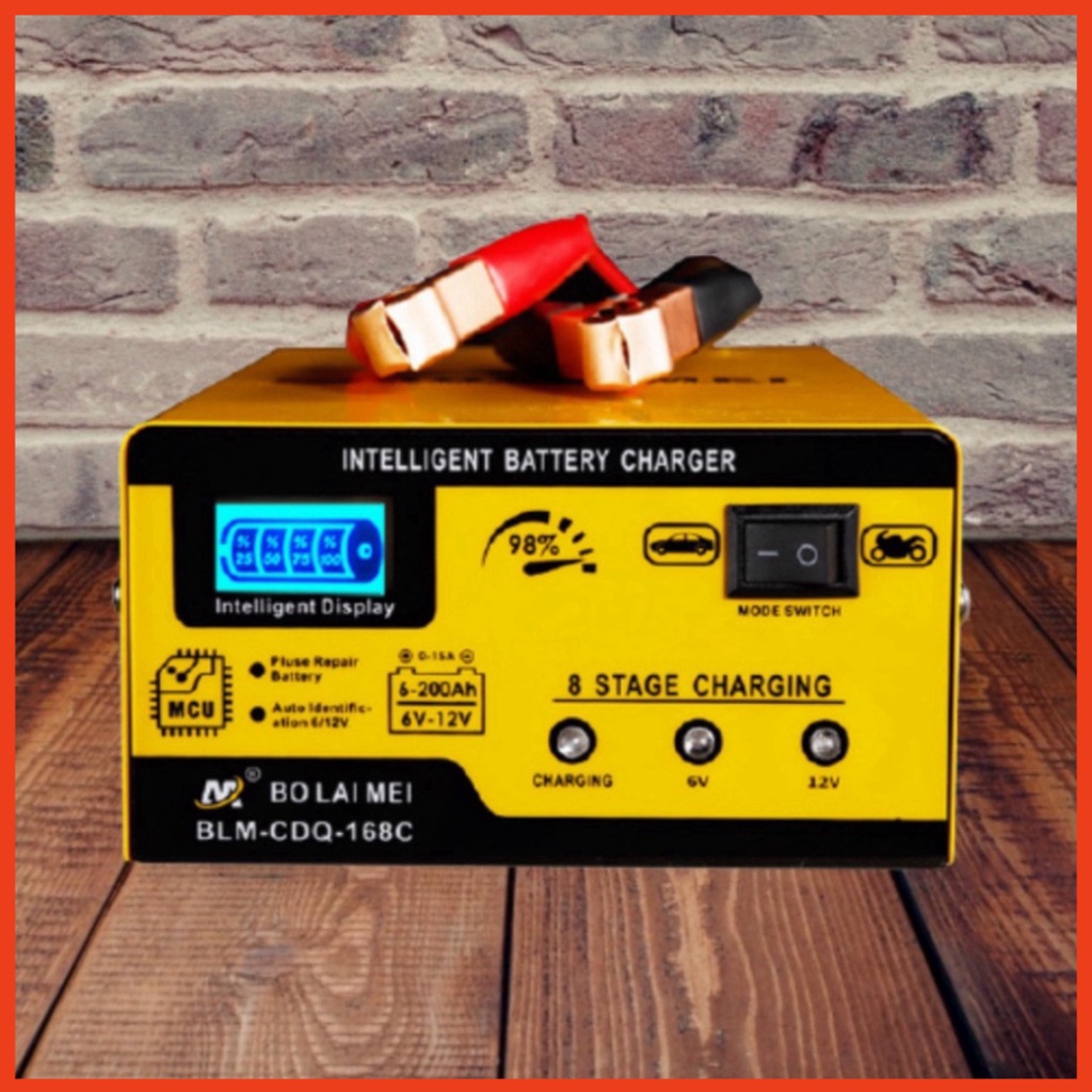 Sạc bình ắc quy 12v-24v tự ngắt|3ah-200ah cho xe máy đến ô tô |Hàng chính hãng |Dụng cụ sửa xe máy