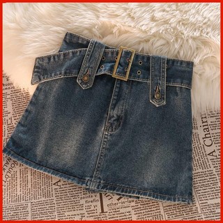 [chân váy jean chữ a] Chân Váy Denim Xanh Dương Dáng Chữ a Lưng Cao Thời Trang Mùa Hè 2022 Mới Cho Nữ