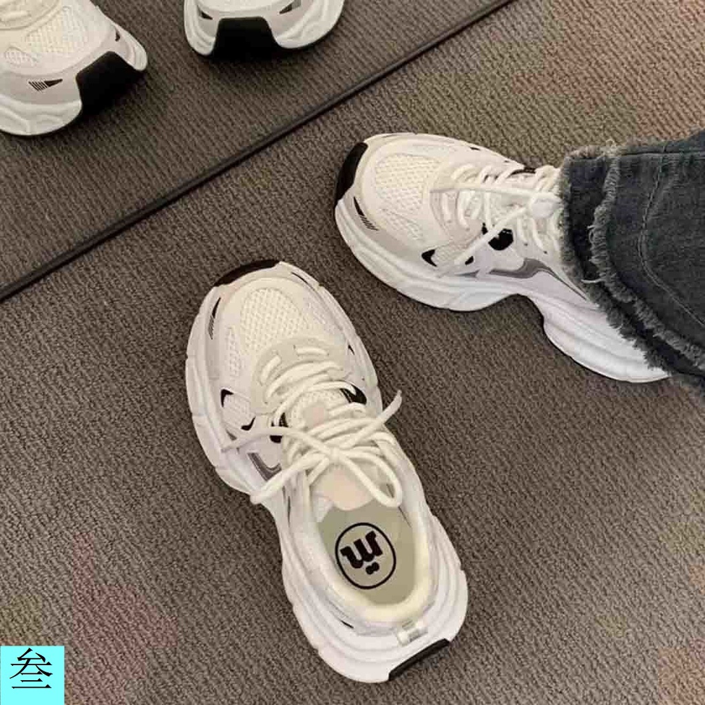 Giày Thể Thao Đế Dày Tăng Chiều Cao Phối Lưới Thoáng Khí Thời Trang Mùa Xuân 2023 Cho Nữ