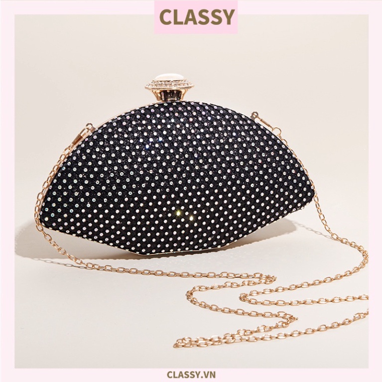 Clutch Classy cầm tay, đeo chéo hình cánh quạt gió xòe 23x6x12.5cm, đa màu cao cấp T1193