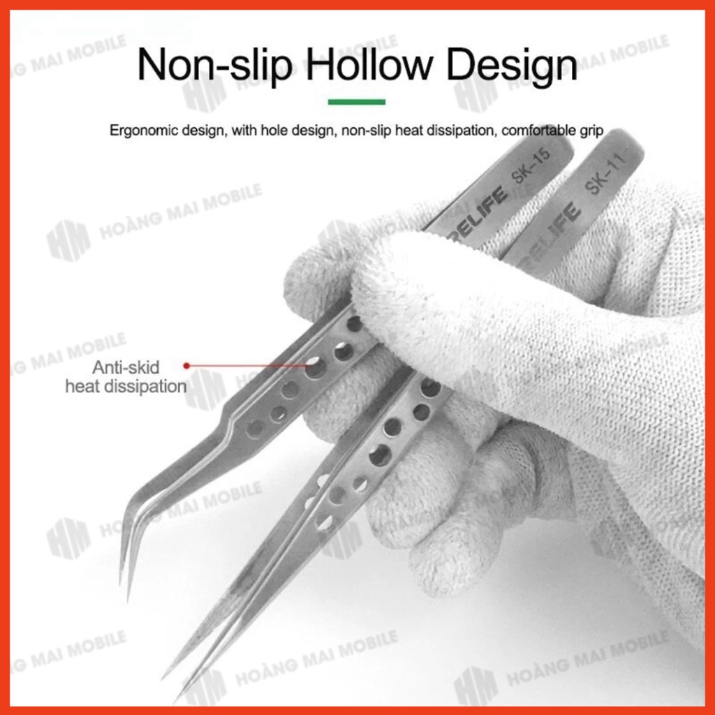 Panh nhíp RELIFE  ngắn thân đục lỗ