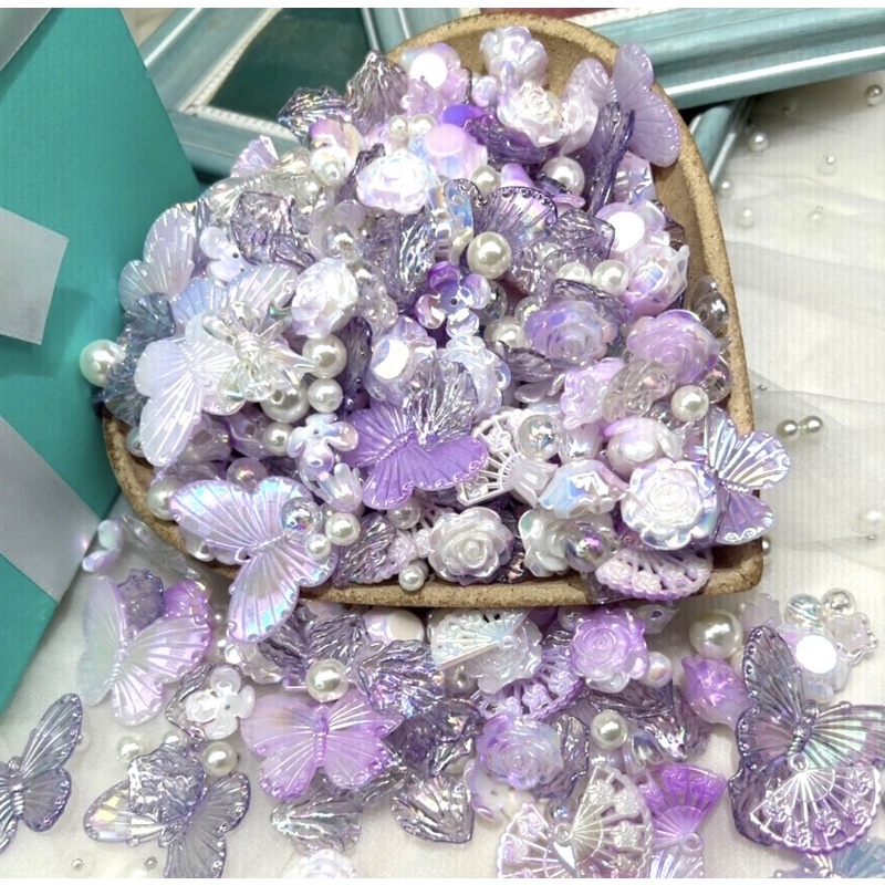 Sẵn charm mix DIY màu sắc siêu đẹp chuyên dùng decor top loader, tranh cát chảy, điện thoại, đồ DIY