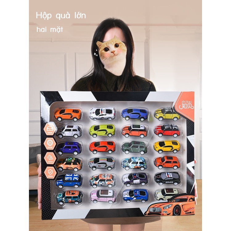 Hợp Kim Cho Trẻ Em Ô Tô Đồ Chơi Bé Trai 3 Tuổi 4 Mini Kéo Lưng Mô Phỏng Xe Ô Tô Thể Thao Mô Hình Hộp Quà Tặng bộ Mô Hình