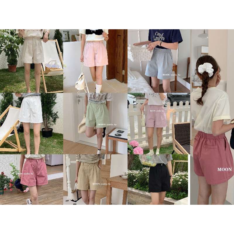 Quần short thô cài cúc có chun sau form siêu cưng full 9 màu qc