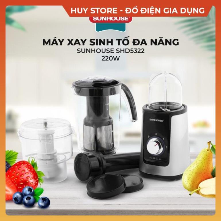 Máy Xay Sinh Tố Đa Năng SUNHOUSE Chính Hãng , Máy Xay Tiện Lợi 3 Cối Linh Hoạt Xay Mịn Sánh Kiểu Dán