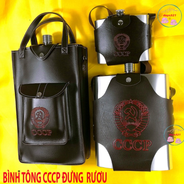 Bình tông đựng rượu CCCP inox 304 đựng nước ưu đãi bao da chất lượng và tốt cao,chắc chắn