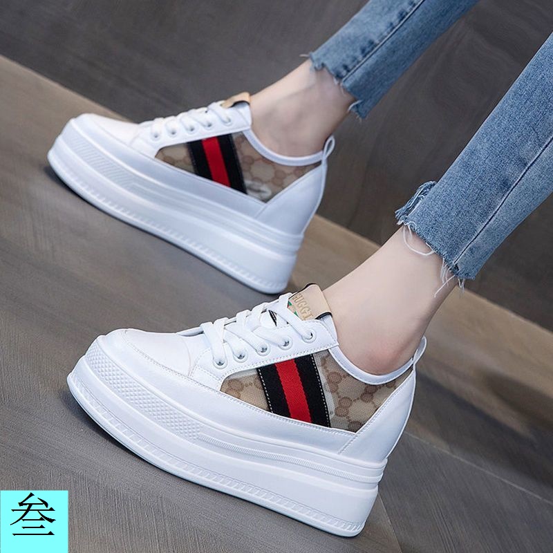 Giày Thể Thao Đế Dày 8Cm 2023 Phối Lưới Thoáng Khí Thời Trang Mùa Hè Cho Nữ