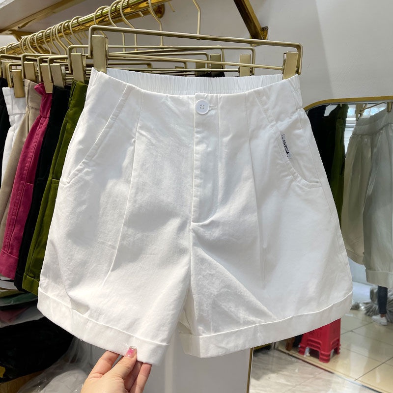 Jiashucheng Quần Short Denim Dáng Chữ a Ống Rộng Lưng Cao Co Giãn Thời Trang Mùa Hè Hàng Mới Dành Cho Bạn Nữ Mặc Ngoài Trời