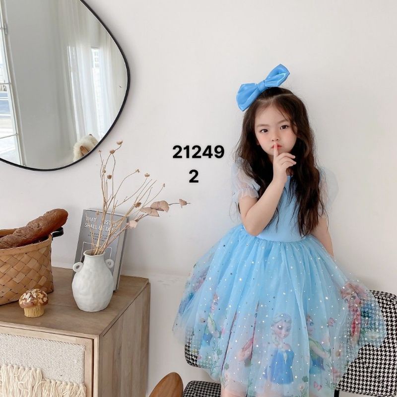 Váy elsa phối voan bé gái size 100-150
