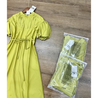đầm xếp ly ngực xanh cốm