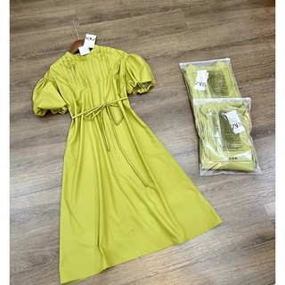 đầm xếp ly ngực xanh cốm