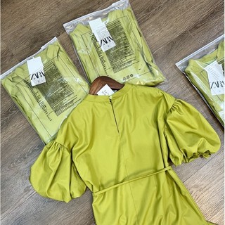 đầm xếp ly ngực xanh cốm
