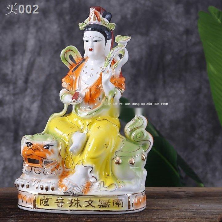 □ 【HOT】♀Gốm Văn Thù Bồ Tát Tượng Phật Phổ Hiền 12-32 Inch Gió Và Ngang Trang Trí