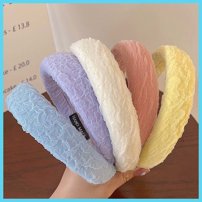 Băng Đô Xốp Phối Ren Lưới Phong Cách Công Chúa Màu macaron Thời Trang Mùa Hè Cho Nữ