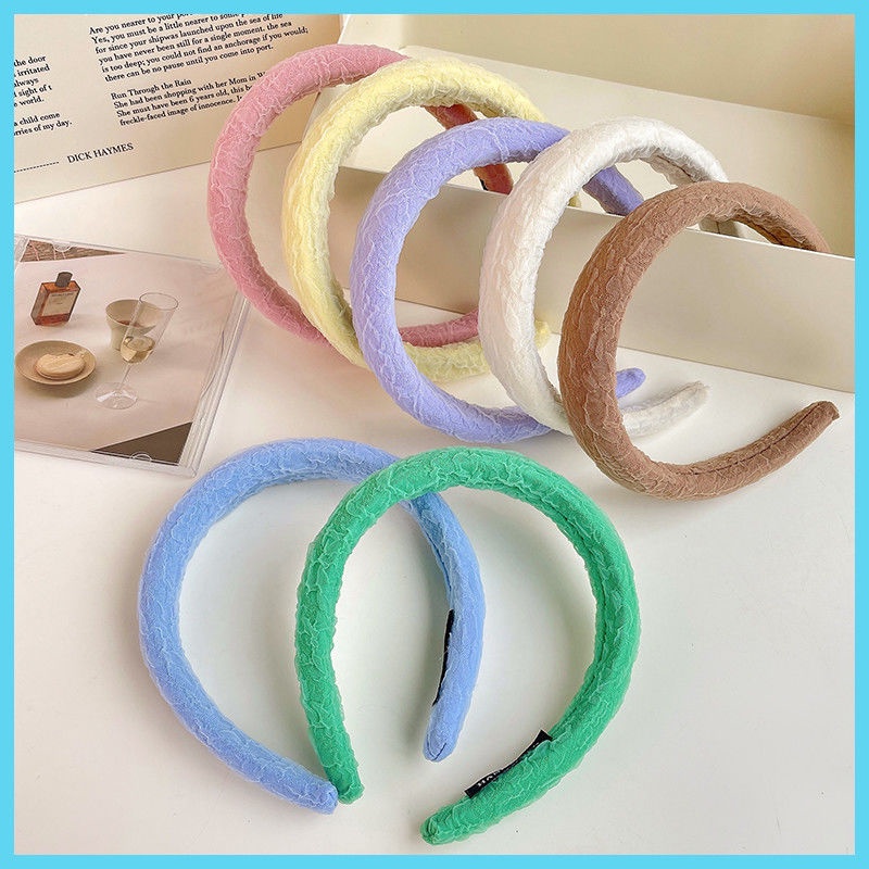 Băng Đô Xốp Phối Ren Lưới Phong Cách Công Chúa Màu macaron Thời Trang Mùa Hè Cho Nữ