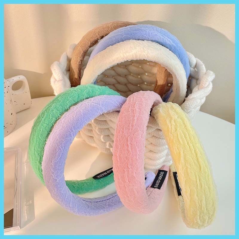 Băng Đô Xốp Phối Ren Lưới Phong Cách Công Chúa Màu macaron Thời Trang Mùa Hè Cho Nữ