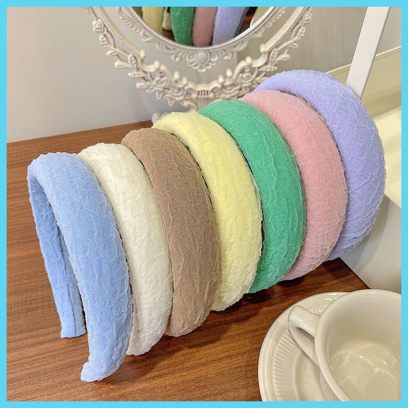 Băng Đô Xốp Phối Ren Lưới Phong Cách Công Chúa Màu macaron Thời Trang Mùa Hè Cho Nữ