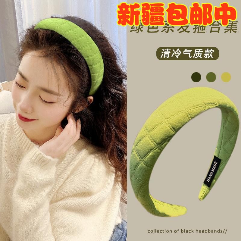 Net red Băng Đô Cài Tóc Bằng Bọt Biển Cỡ Nhỏ Màu Xanh Lá Cây Và Đầu Lâu Tươi Mới Cho Nữ