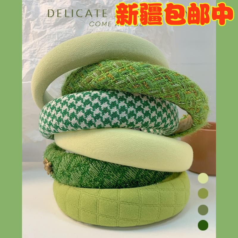 Net red Băng Đô Cài Tóc Bằng Bọt Biển Cỡ Nhỏ Màu Xanh Lá Cây Và Đầu Lâu Tươi Mới Cho Nữ