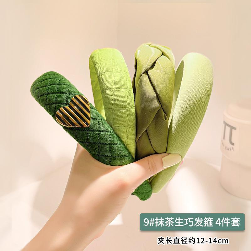 Net red Băng Đô Cài Tóc Bằng Bọt Biển Cỡ Nhỏ Màu Xanh Lá Cây Và Đầu Lâu Tươi Mới Cho Nữ