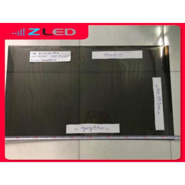 Phim phân cực 43 in để dán cho màn hình LCD, tivi, hmi,laptop, ĐT,  tặng dao,khăn lau,hướng dẫn dán