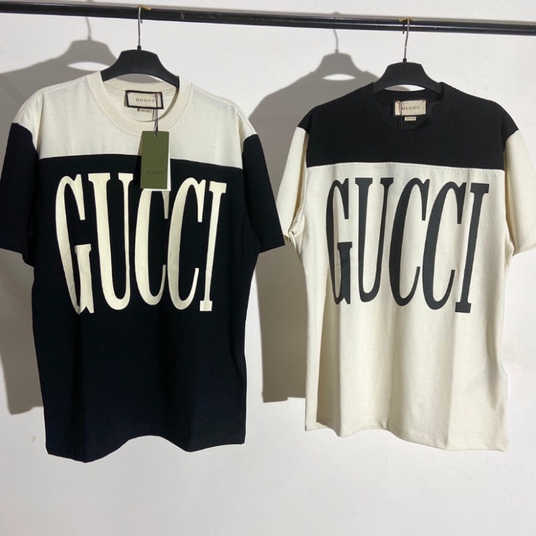 Áo thun Gucci phối màu nam nữ cao cấp Áo thun GC nam nữ mới nhất