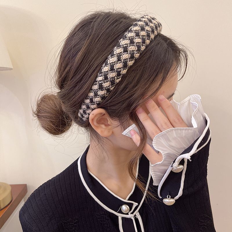 Net red Băng Đô Cài Tóc Bằng Xốp Rộng Hình Đầu Lâu Cao Có Hương Thơm retro Hong Kong net red styl