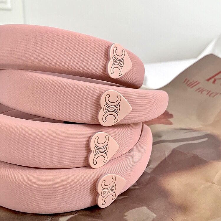 Băng Đô Cài Tóc Bản Rộng Màu Hồng In Chữ love Phong Cách Mới 2023