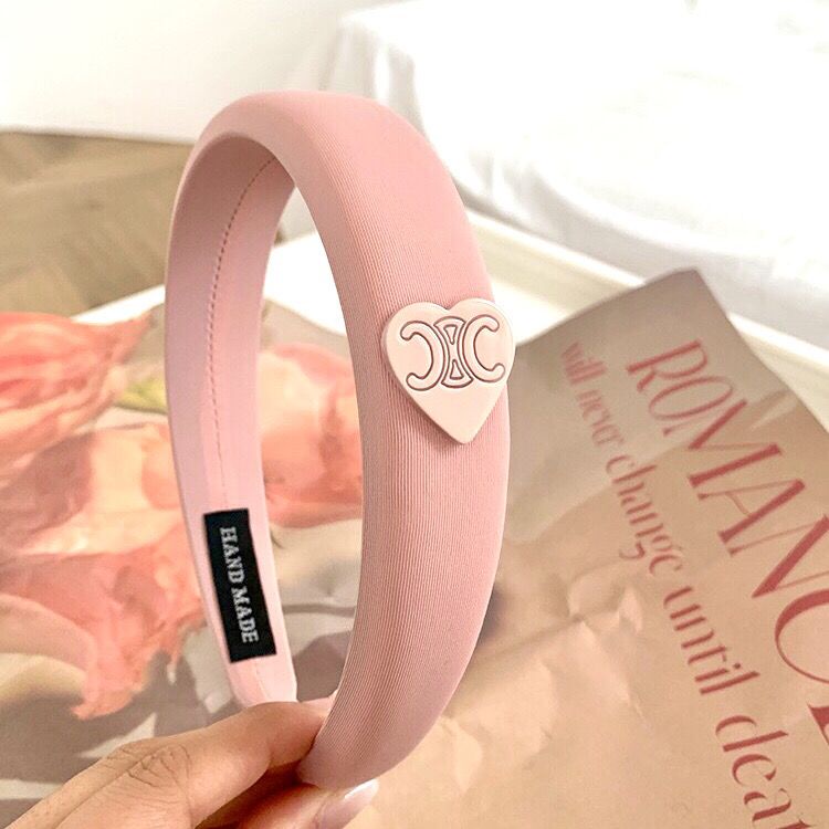 Băng Đô Cài Tóc Bản Rộng Màu Hồng In Chữ love Phong Cách Mới 2023