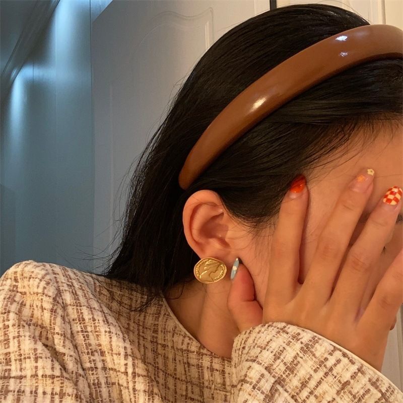 Băng Đô Cài Tóc Bằng Da Màu Kẹo Đơn Giản Phong Cách Hàn Quốc Dễ Phối Đồ Cho Nữ