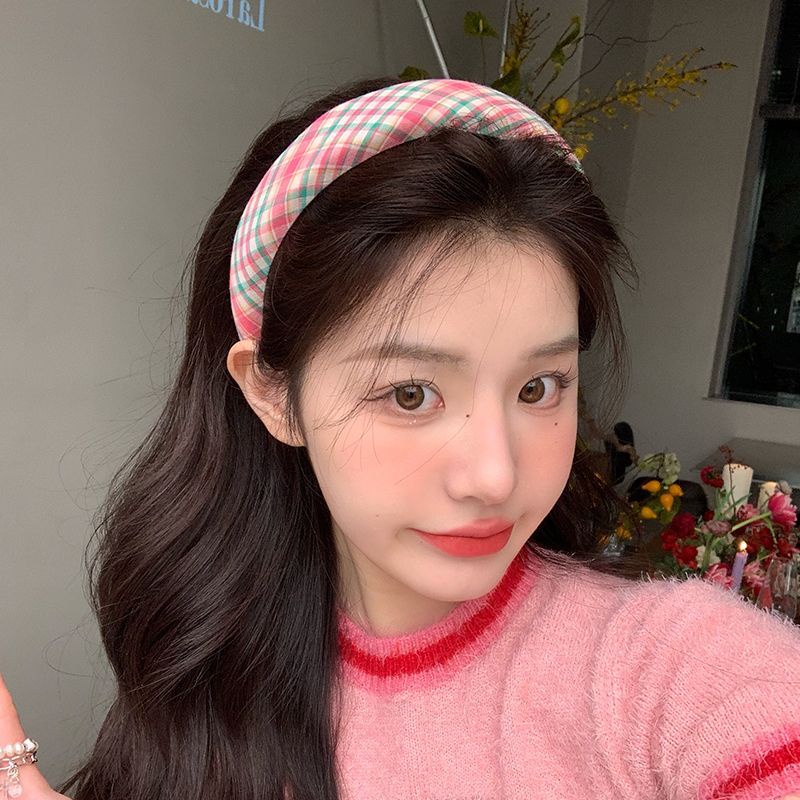 Băng Đô Cài Tóc Họa Tiết Kẻ Sọc Phong Cách Hàn Quốc Thời Trang Thu Đông Mới 2022