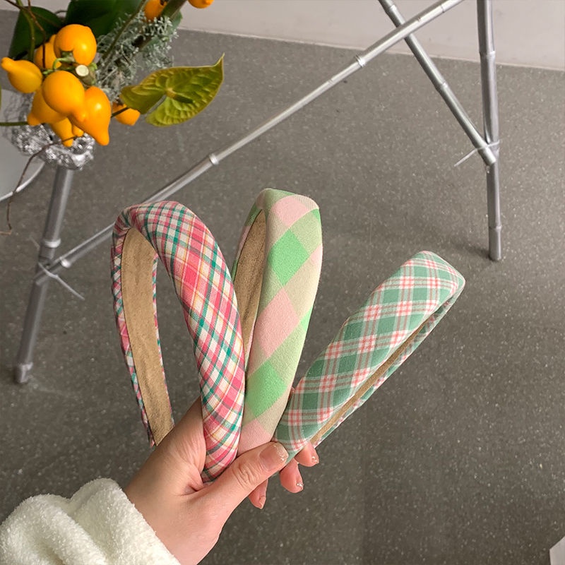 Băng Đô Cài Tóc Họa Tiết Kẻ Sọc Phong Cách Hàn Quốc Thời Trang Thu Đông Mới 2022