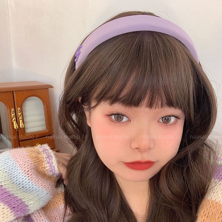 Băng Đô Cài Tóc Mềm Mại Hình Đầu Lâu Màu Tím Thời Trang Xuân Hè 2023