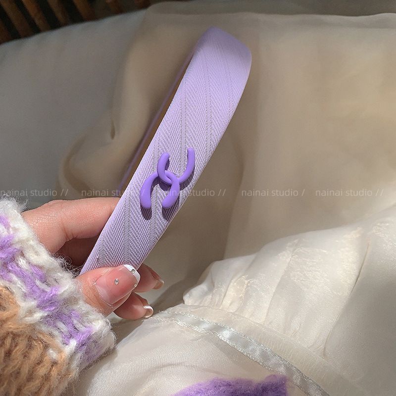 Băng Đô Cài Tóc Mềm Mại Hình Đầu Lâu Màu Tím Thời Trang Xuân Hè 2023