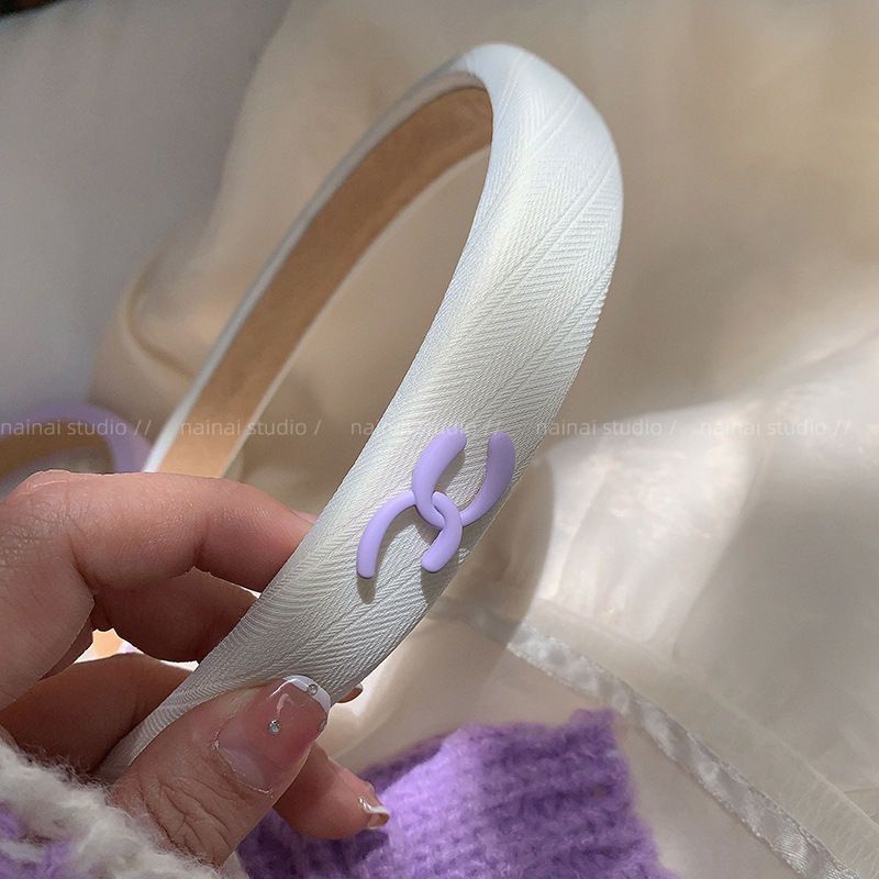 Băng Đô Cài Tóc Mềm Mại Hình Đầu Lâu Màu Tím Thời Trang Xuân Hè 2023