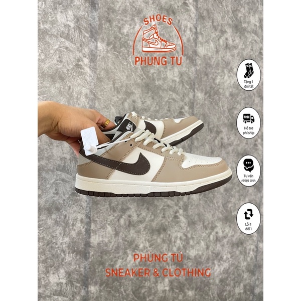 [PTusneaker] Giày sneaker SB nâu da trơn sc