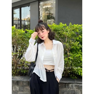 Áo sơ mi croptop mỏng a3027
