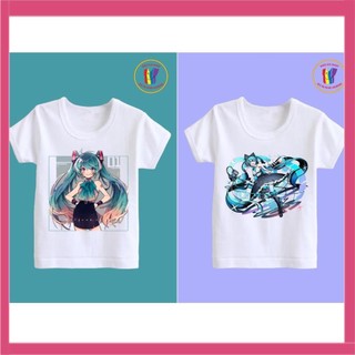 Áo thun bé gái in hình Nữ ca sĩ Hatsune Miku king kai