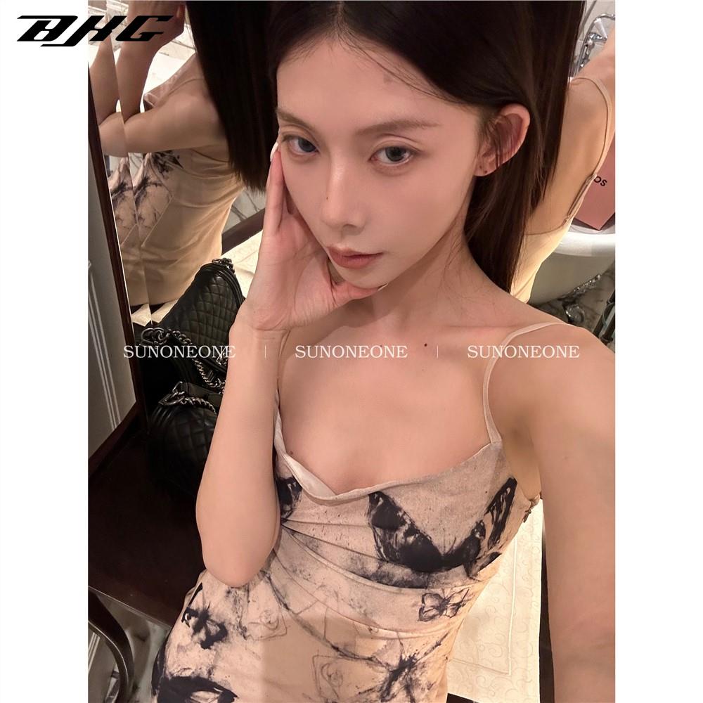 Đầm Hai Dây Nhuộm Màu Sáng In Họa Tiết Bướm Phong Cách Cổ Điển Mẫu Mới 2023 Thời Trang Mùa Hè Cho Nữ