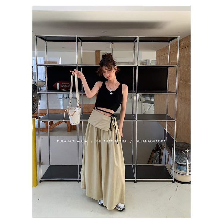 Chân Váy Dài Lưng Cao Phong Cách Thời Trang Hong Kong 2023 Dành Cho Nữ