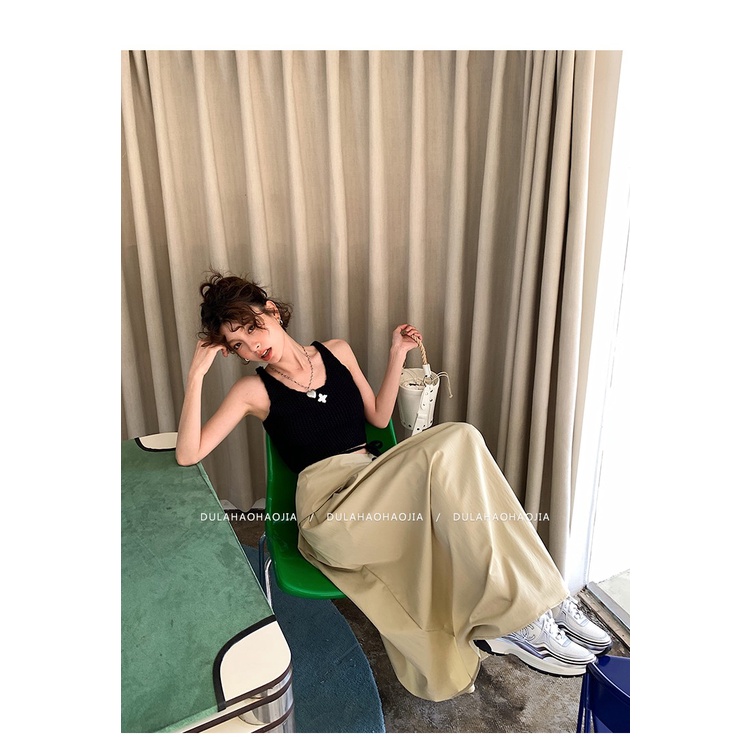 Chân Váy Dài Lưng Cao Phong Cách Thời Trang Hong Kong 2023 Dành Cho Nữ