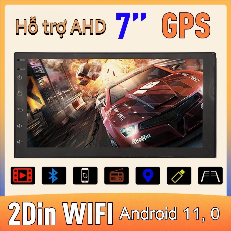 7 inch Màn hình DVD xe hơi Android  cho xe hơi Kết nối WiFi Internet Điều hướng Camera lùi Giải trí đa phương tiện AHD